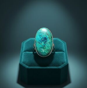 Elegant Shattuckite Oval Ring Size 6